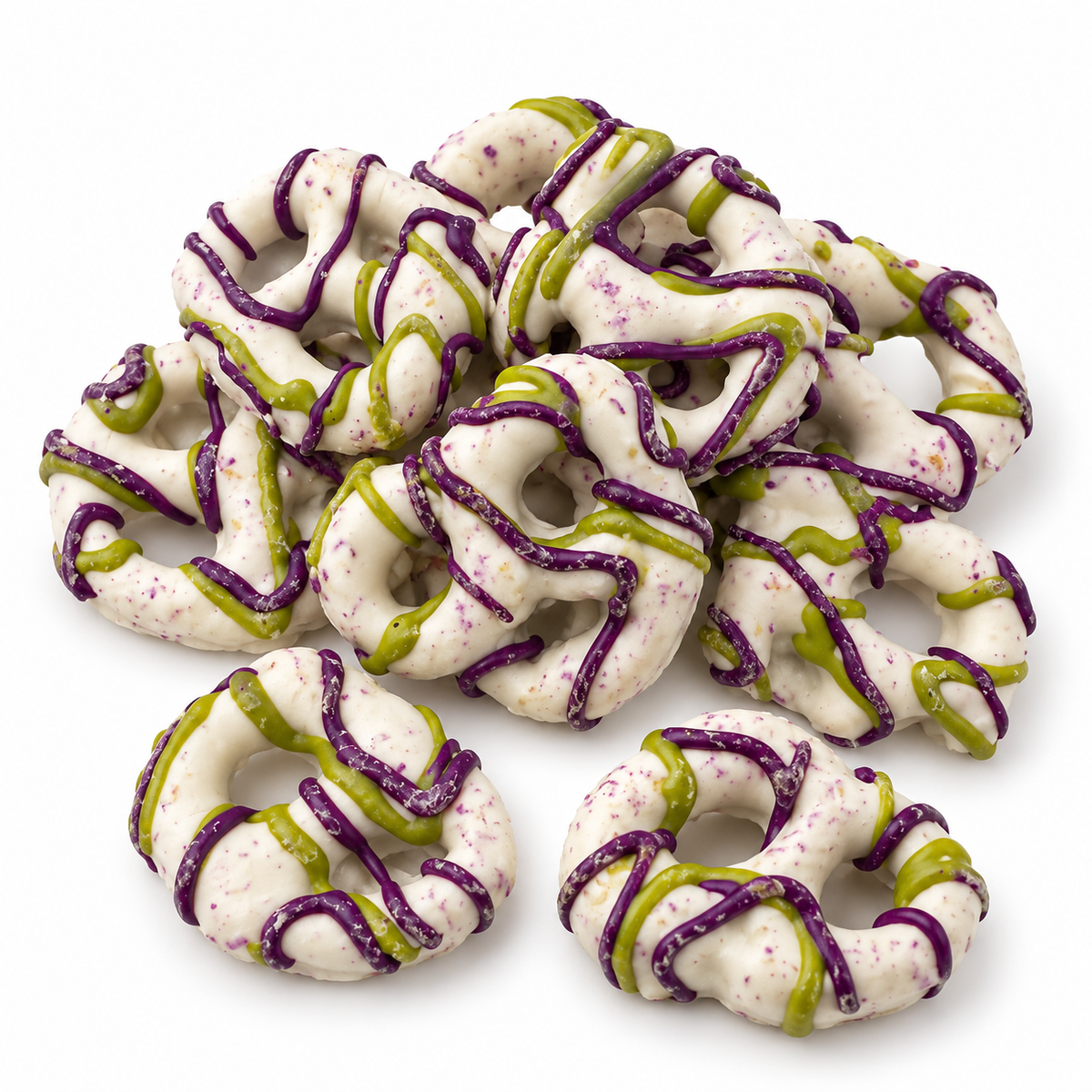 Purple & Green Yogurt Pretzels