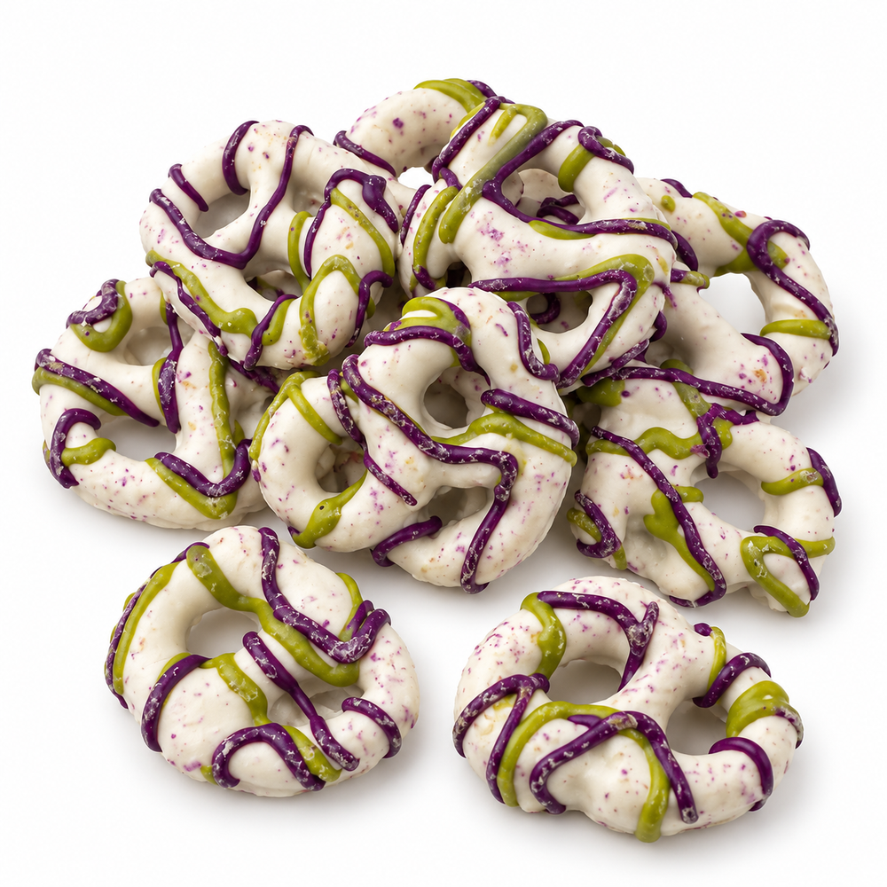 Purple & Green Yogurt Pretzels
