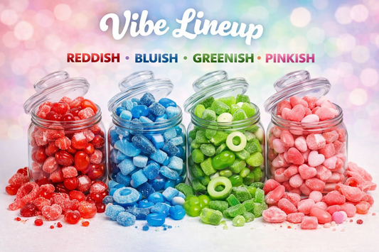 Vibe Lineup: Reddish • Bluish • Pinkish • Greenish