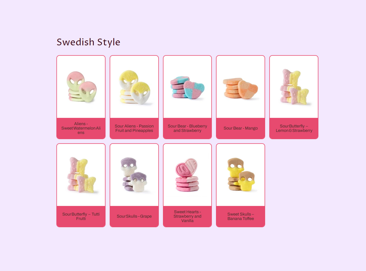 2 lb Assorted Bubs & Swedish Style Candies – Salad Bowl, Bucket, or Jar